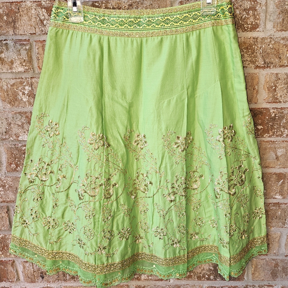 EXPRESS Metallic Embroidered Skirt